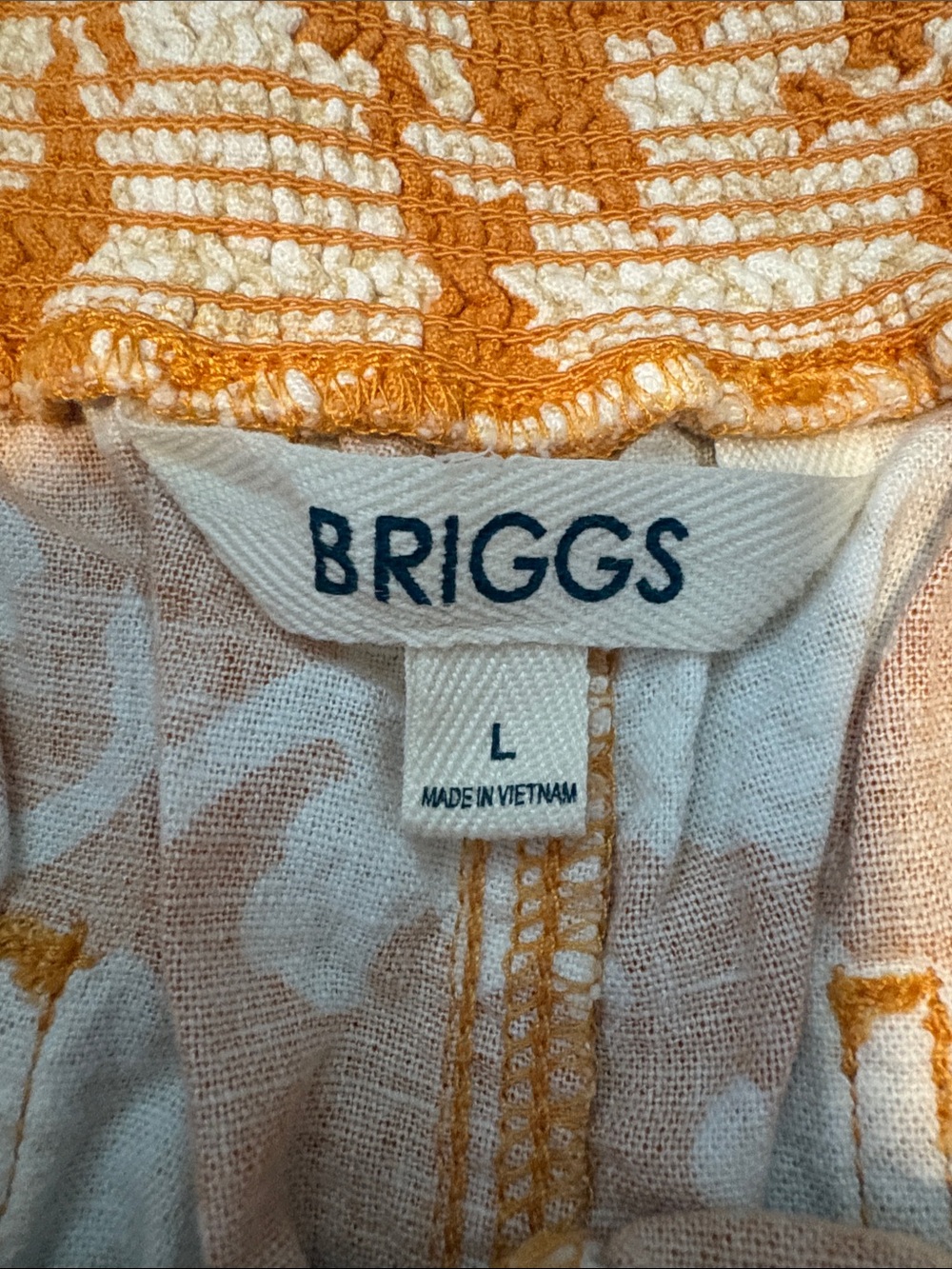 Briggs New York Floral Orange Women’s Large Shorts Summer Beach Linen - Picture 2 of 7